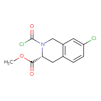 Chemical structure of methyl (3R)-2-(carbonochloridoyl)-7-chloro-1,2,3,4-tetrahydroisoquinoline-3-carboxylate - CSSB21224770948