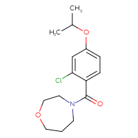 Chemical structure of 4-[2-chloro-4-(propan-2-yloxy)benzoyl]-1,4-oxazepane - CSSB02037941748