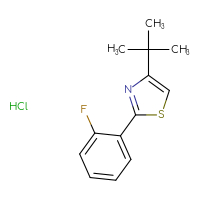 Chemical structure of 4-tert-butyl-2-(2-fluorophenyl)-1,3-thiazole hydrochloride - CSSB00000732870