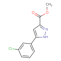 Chemical structure of methyl 5-(3-chlorophenyl)-1H-pyrazole-3-carboxylate - CSSB00000240330