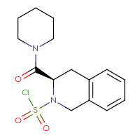 Chemical structure of (3R)-3-(piperidine-1-carbonyl)-1,2,3,4-tetrahydroisoquinoline-2-sulfonyl chloride - CSSB21224766413