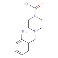 Chemical structure of 1-{4-[(2-aminophenyl)methyl]piperazin-1-yl}ethan-1-one - CSSB00000639249
