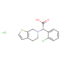 Chemical structure of (2S)-2-(2-chlorophenyl)-2-{4H,5H,6H,7H-thieno[2,3-c]pyridin-6-yl}acetic acid hydrochloride - CSSB00025716165