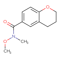 Chemical structure of N-methoxy-N-methyl-3,4-dihydro-2H-1-benzopyran-6-carboxamide - CSSB01395046743