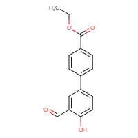 Chemical structure of ethyl 3'-formyl-4'-hydroxy-[1,1'-biphenyl]-4-carboxylate - CSSB00016253893