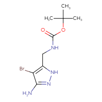 Chemical structure of tert-butyl N-[(3-amino-4-bromo-1H-pyrazol-5-yl)methyl]carbamate - CSSB03552334188
