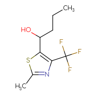 Chemical structure of 1-[2-methyl-4-(trifluoromethyl)-1,3-thiazol-5-yl]butan-1-ol - CSSB21246434962