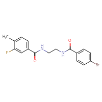 Chemical structure of 4-bromo-N-{2-[(3-fluoro-4-methylphenyl)formamido]ethyl}benzamide - CSSB00106354759