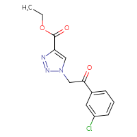 Chemical structure of ethyl 1-[2-(3-chlorophenyl)-2-oxoethyl]-1H-1,2,3-triazole-4-carboxylate - CSSB00025683667