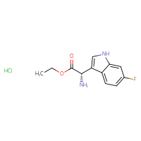 Chemical structure of ethyl (2S)-2-amino-2-(6-fluoro-1H-indol-3-yl)acetate hydrochloride - CSSB00025705793
