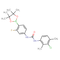 Chemical structure of 3-(3-chloro-2,4-dimethylphenyl)-1-[3-fluoro-4-(4,4,5,5-tetramethyl-1,3,2-dioxaborolan-2-yl)phenyl]urea - CSSB21332045955