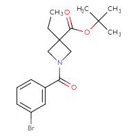Chemical structure of tert-butyl 1-(3-bromobenzoyl)-3-ethylazetidine-3-carboxylate - CSSB21432563115