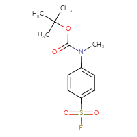 Chemical structure of tert-butyl N-[4-(fluorosulfonyl)phenyl]-N-methylcarbamate - CSSB00137611401