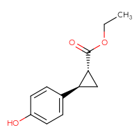 Chemical structure of ethyl (1R,2R)-2-(4-hydroxyphenyl)cyclopropane-1-carboxylate - CSSB00053430436