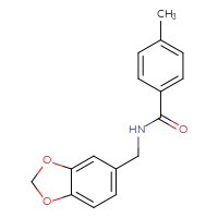 Chemical structure of N-[(2H-1,3-benzodioxol-5-yl)methyl]-4-methylbenzamide - CSSB00046247763