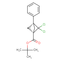 Chemical structure of tert-butyl (1s,3s)-2,2-dichloro-3-phenylbicyclo[1.1.1]pentane-1-carboxylate - CSSB14813058349