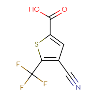 Chemical structure of 4-cyano-5-(trifluoromethyl)thiophene-2-carboxylic acid - CSSB00134756553