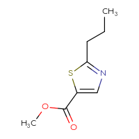 Chemical structure of methyl 2-propyl-1,3-thiazole-5-carboxylate - CSSB00012493774