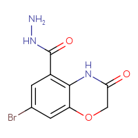 Chemical structure of 7-bromo-3-oxo-3,4-dihydro-2H-1,4-benzoxazine-5-carbohydrazide - CSSB06093910356