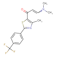 Chemical structure of 3-(dimethylamino)-1-{4-methyl-2-[4-(trifluoromethyl)phenyl]-1,3-thiazol-5-yl}prop-2-en-1-one - CSSB02125604330