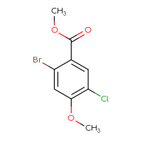 Chemical structure of methyl 2-bromo-5-chloro-4-methoxybenzoate - CSSB00020790444