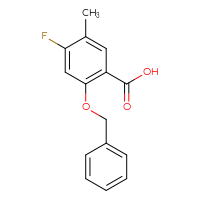 Chemical structure of 2-(benzyloxy)-4-fluoro-5-methylbenzoic acid - CSSB06258666320