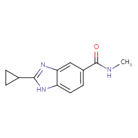 Chemical structure of 2-cyclopropyl-N-methyl-1H-1,3-benzodiazole-5-carboxamide - CSSB01072510913