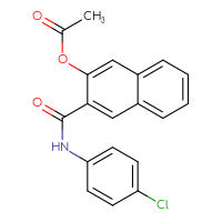 Chemical structure of 3-[(4-chlorophenyl)carbamoyl]naphthalen-2-yl acetate - CSSB00020618364