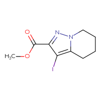 Chemical structure of methyl 3-iodo-4H,5H,6H,7H-pyrazolo[1,5-a]pyridine-2-carboxylate - CSSB00010892277