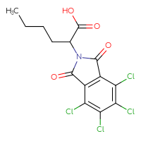 Chemical structure of 2-(4,5,6,7-tetrachloro-1,3-dioxo-2,3-dihydro-1H-isoindol-2-yl)hexanoic acid - CSSB00026730101