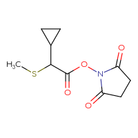 Chemical structure of 2,5-dioxopyrrolidin-1-yl 2-cyclopropyl-2-(methylsulfanyl)acetate - CSSB03443491363