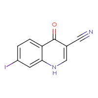 Chemical structure of 7-iodo-4-oxo-1,4-dihydroquinoline-3-carbonitrile - CSSB00010171572