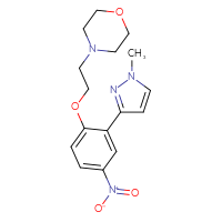 Chemical structure of 4-{2-[2-(1-methyl-1H-pyrazol-3-yl)-4-nitrophenoxy]ethyl}morpholine - CSSB06645079267