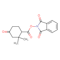 Chemical structure of 1,3-dioxo-2,3-dihydro-1H-isoindol-2-yl 2,2-dimethyl-4-oxocyclohexane-1-carboxylate - CSSB06258920643