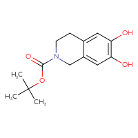 Chemical structure of tert-butyl 6,7-dihydroxy-1,2,3,4-tetrahydroisoquinoline-2-carboxylate - CSSB00160478769