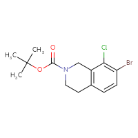 Chemical structure of tert-butyl 7-bromo-8-chloro-1,2,3,4-tetrahydroisoquinoline-2-carboxylate - CSSB01206143017