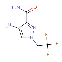 Chemical structure of 4-amino-1-(2,2,2-trifluoroethyl)-1H-pyrazole-3-carboxamide - CSSB00014221779