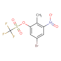Chemical structure of 5-bromo-2-methyl-3-nitrophenyl trifluoromethanesulfonate - CSSB21332061579