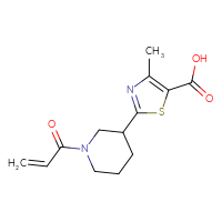 Chemical structure of 4-methyl-2-[1-(prop-2-enoyl)piperidin-3-yl]-1,3-thiazole-5-carboxylic acid - CSSB02461419019