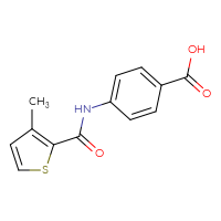 Chemical structure of 4-(3-methylthiophene-2-amido)benzoic acid - CSSB00000600960