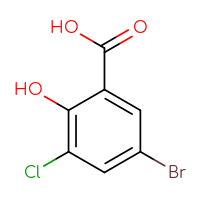 Chemical structure of 5-bromo-3-chloro-2-hydroxybenzoic acid - CSSB00000760051