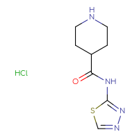 Chemical structure of N-(1,3,4-thiadiazol-2-yl)piperidine-4-carboxamide hydrochloride - CSSB21163009070