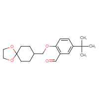 Chemical structure of 5-tert-butyl-2-({1,4-dioxaspiro[4.5]decan-8-yl}methoxy)benzaldehyde - CSSB21349270701