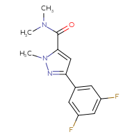 Chemical structure of 3-(3,5-difluorophenyl)-N,N,1-trimethyl-1H-pyrazole-5-carboxamide - CSSB21043407136