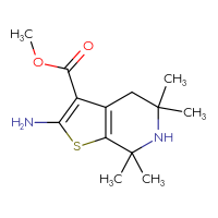 Chemical structure of methyl 2-amino-5,5,7,7-tetramethyl-4H,5H,6H,7H-thieno[2,3-c]pyridine-3-carboxylate - CSSB00015202235