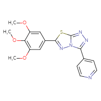 Chemical structure of 4-[6-(3,4,5-trimethoxyphenyl)-[1,2,4]triazolo[3,4-b][1,3,4]thiadiazol-3-yl]pyridine - CSSB00121638277