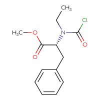 Chemical structure of methyl (2R)-2-[(chlorocarbonyl)(ethyl)amino]-3-phenylpropanoate - CSSB21224772884