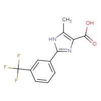 Chemical structure of 5-methyl-2-[3-(trifluoromethyl)phenyl]-1H-imidazole-4-carboxylic acid - CSSB00000440487