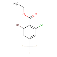 Chemical structure of ethyl 2-bromo-6-chloro-4-(trifluoromethyl)benzoate - CSSB15041104796