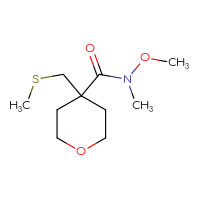 Chemical structure of N-methoxy-N-methyl-4-[(methylsulfanyl)methyl]oxane-4-carboxamide - CSSB03511849515